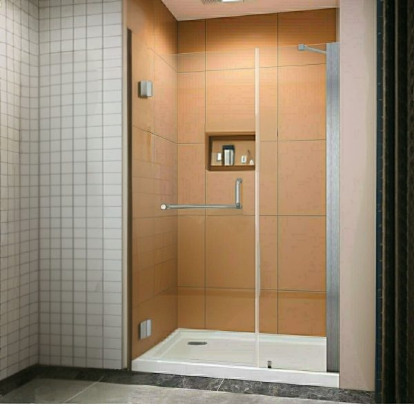 SHOWER DOOR WALL HINGE WITH TOWEL BAR AND HANDLE (HANDLES SOLD SEPARATELY)